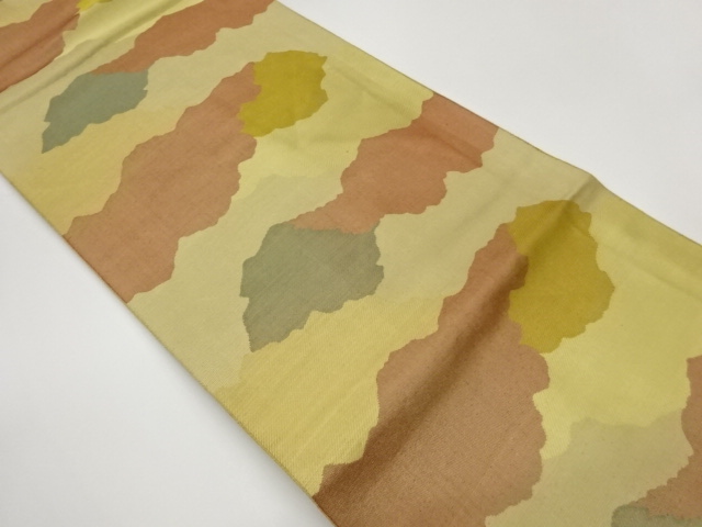 抽象道長取り模様織出し名古屋帯